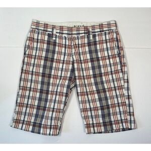 Y2k Roxy Plaid Bermuda Shorts sz 7